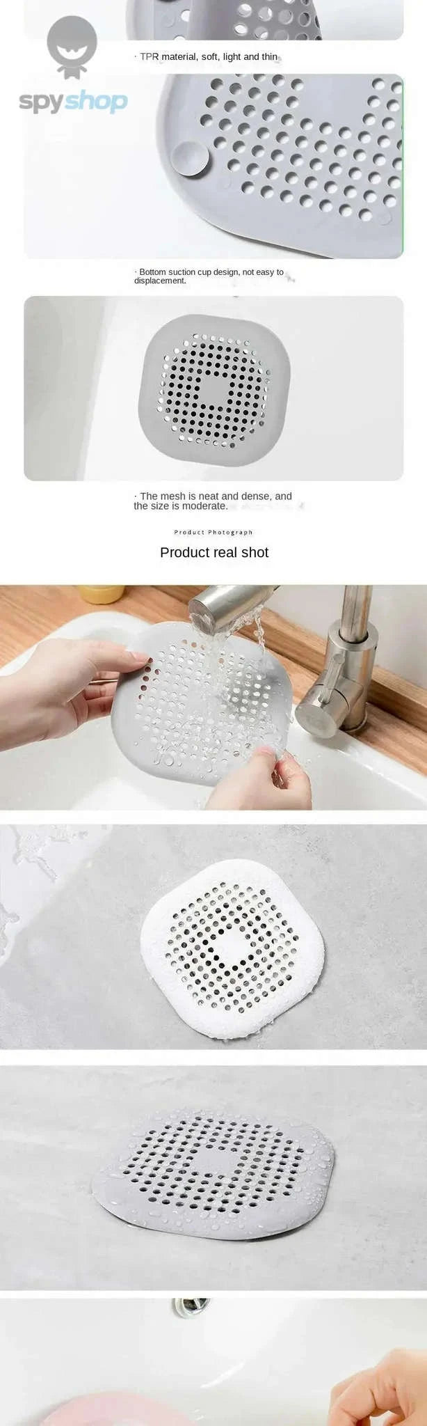 Square Silicone Floor Drain Cover – Anti‑Clog, Easy‑Clean, Universal Fit-WHITE / M