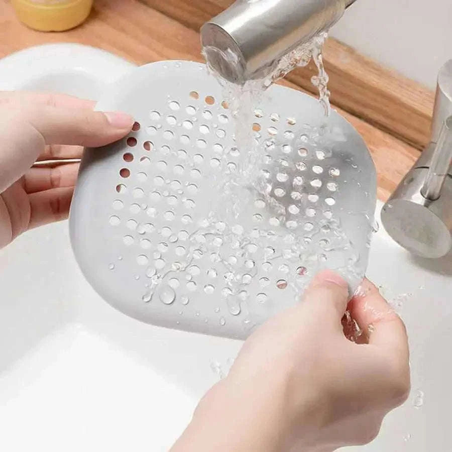 Square Silicone Floor Drain Cover – Anti-Clog Hair Catcher-WHITE / M