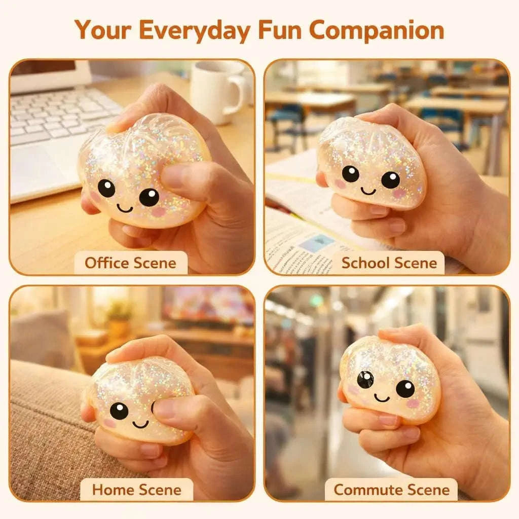 Squishy Dumpling Stress Ball with Steamer Sensory Toy-United States / 1PC Random color