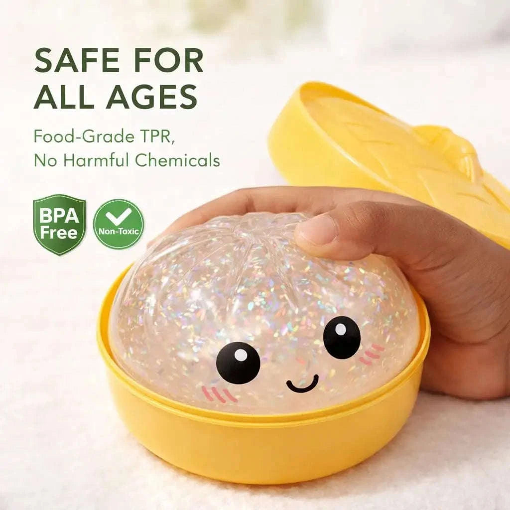 Squishy Dumpling Stress Ball with Steamer Sensory Toy-United States / 1PC Random color