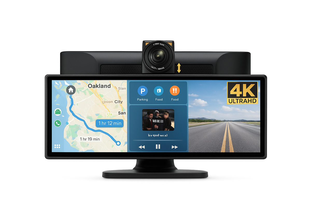 11.26 Inch 4K Dash Cam Rearview Mirror with Rear Camera and GPS