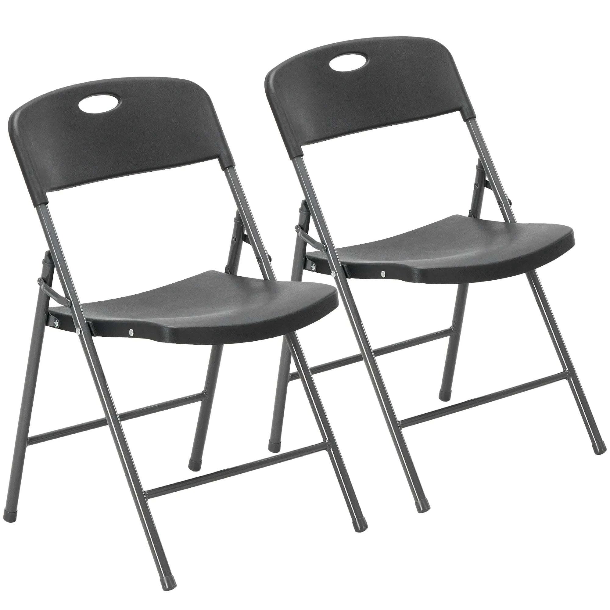 Stackable Folding Chairs Set with Padded Seat & Metal Frame-2 Pack White / United States