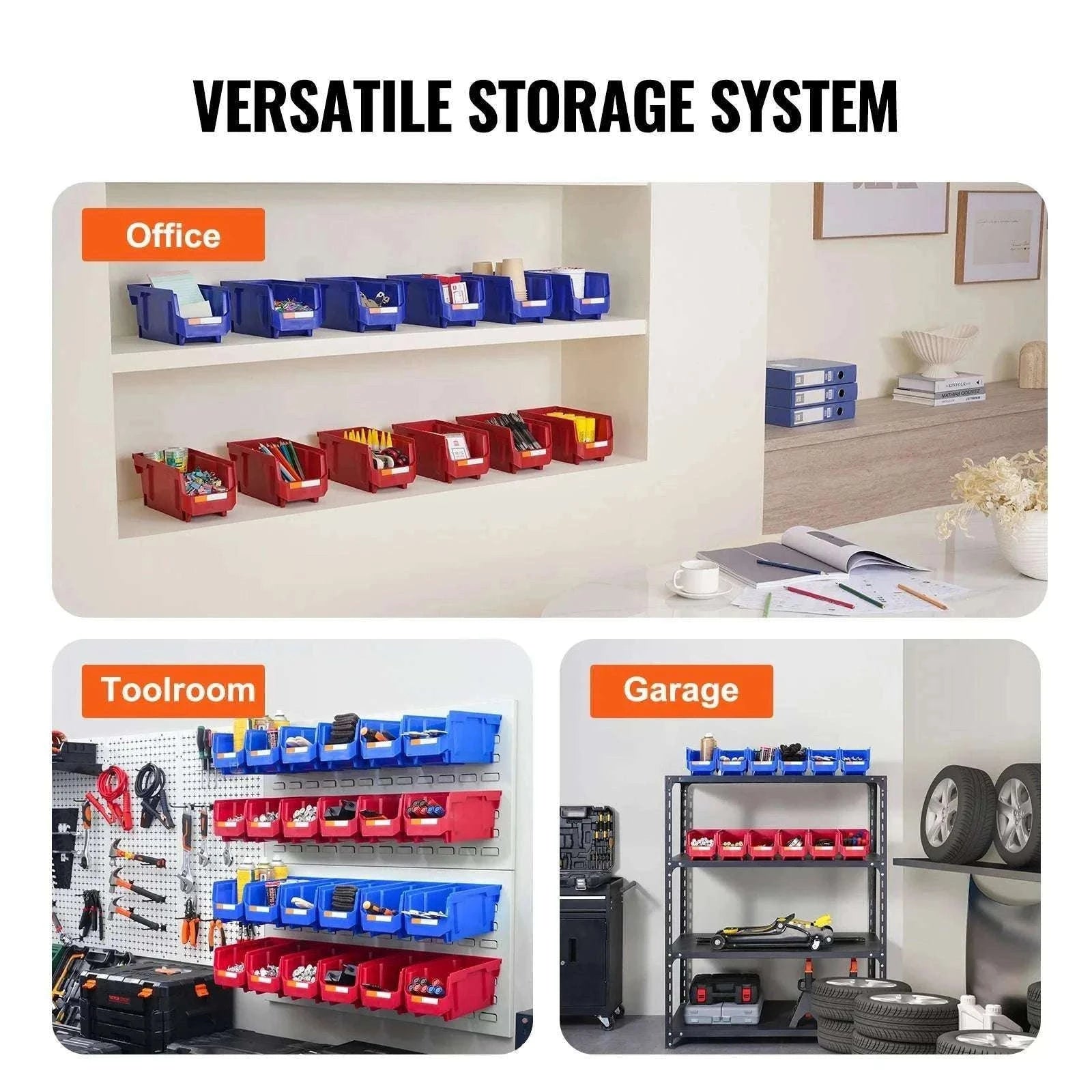 Stackable Plastic Storage Bins 12pcs 5x5x10 Organizer Set-12pcs / GERMANY