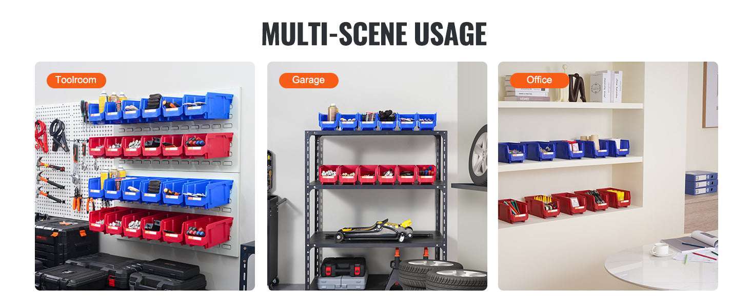Stackable Plastic Storage Bins 12pcs 5x5x10 Organizer Set-12pcs / GERMANY