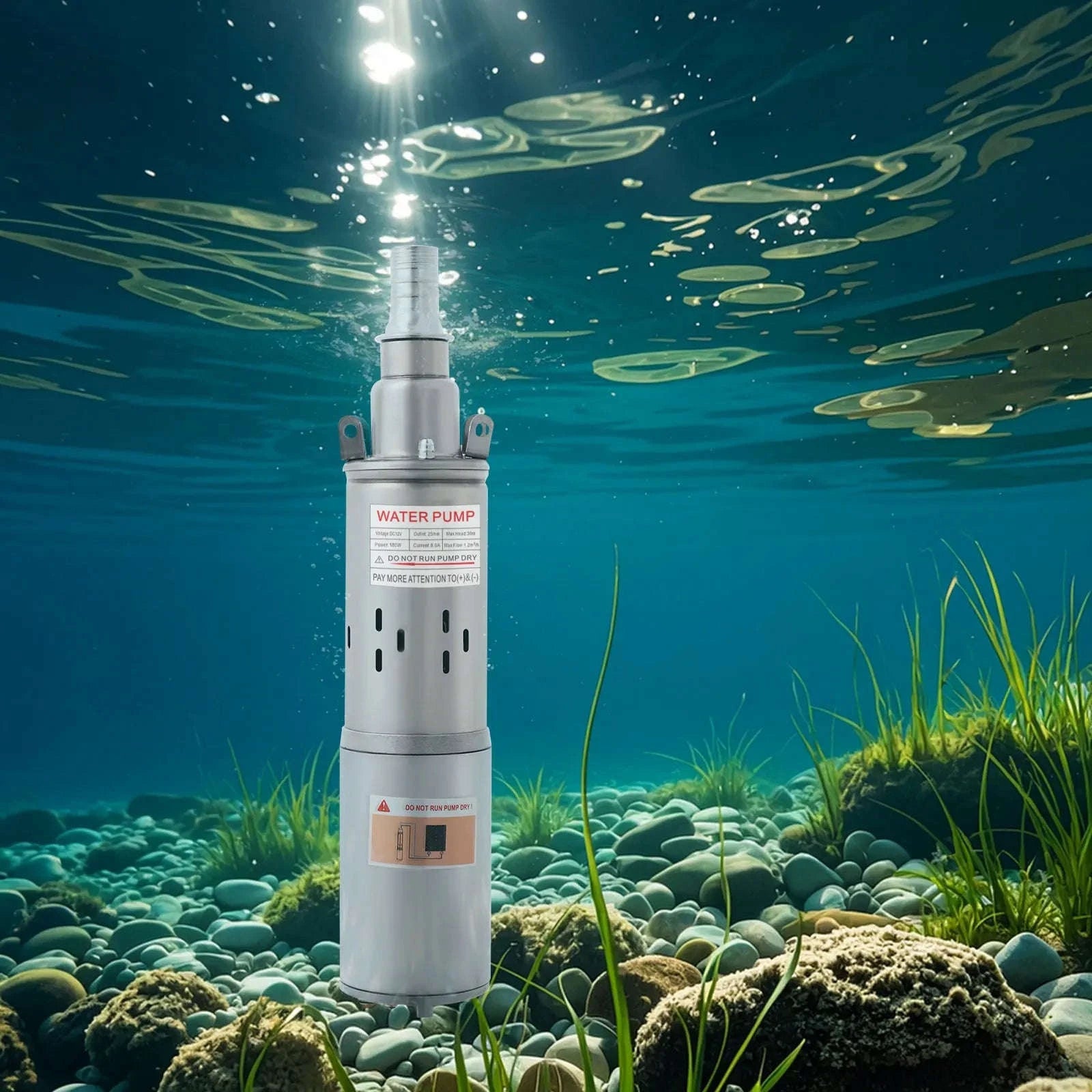 Stainless Steel 12V Submersible Water Pump 180W 263GPH 30m Lift-12V / EU / United Kingdom