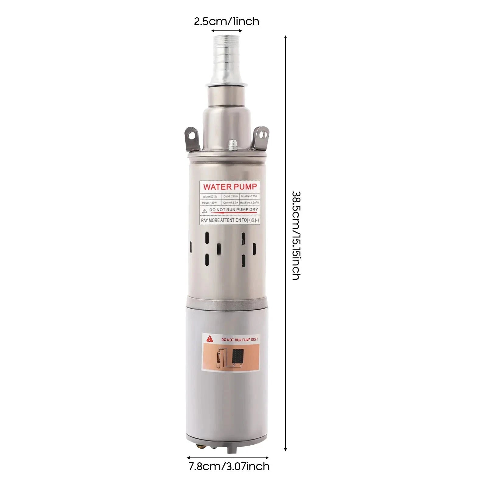 Stainless Steel 12V Submersible Water Pump 180W 263GPH 30m Lift-12V / EU / United Kingdom