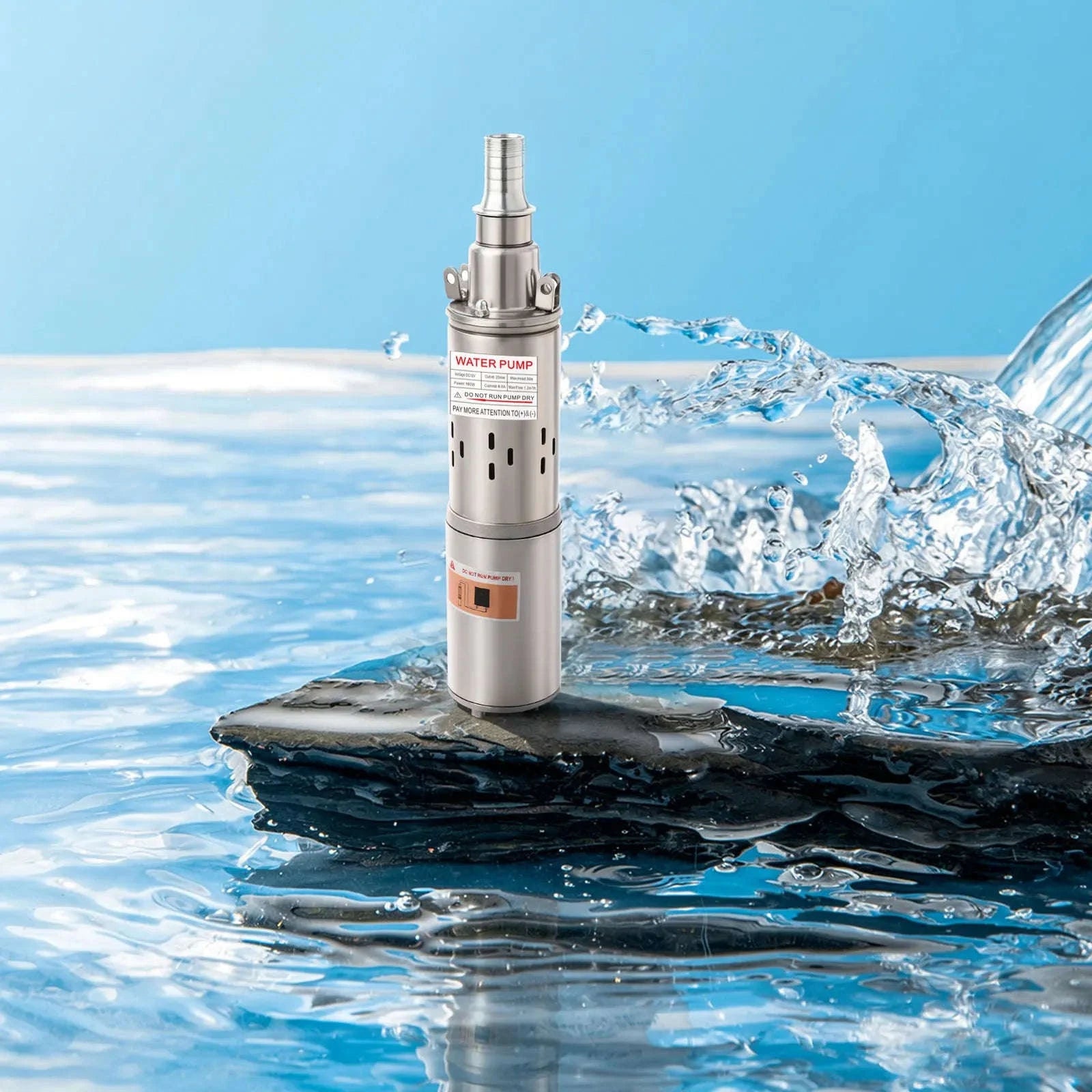 Stainless Steel 12V Submersible Water Pump 180W 263GPH 30m Lift-12V / EU / United Kingdom