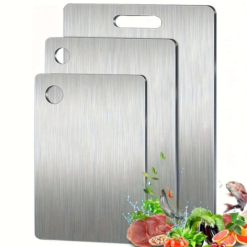 Stainless Steel 3‑Piece Cutting Board Set – Non-Slip & Rustproof-3PCS