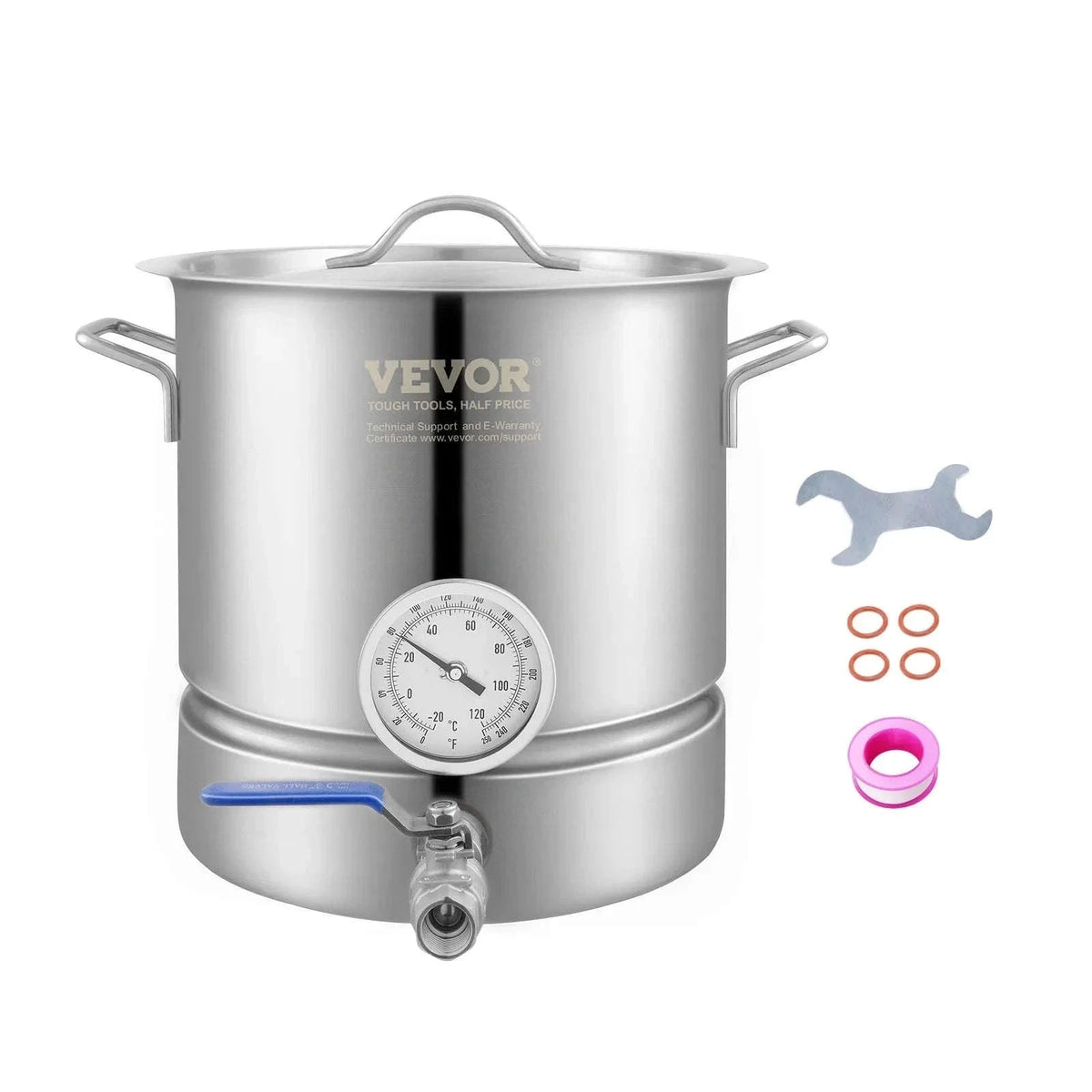 Stainless Steel 5 Gallon Brewing Kettle Pot with Lid-5gallon with Filter / Germany