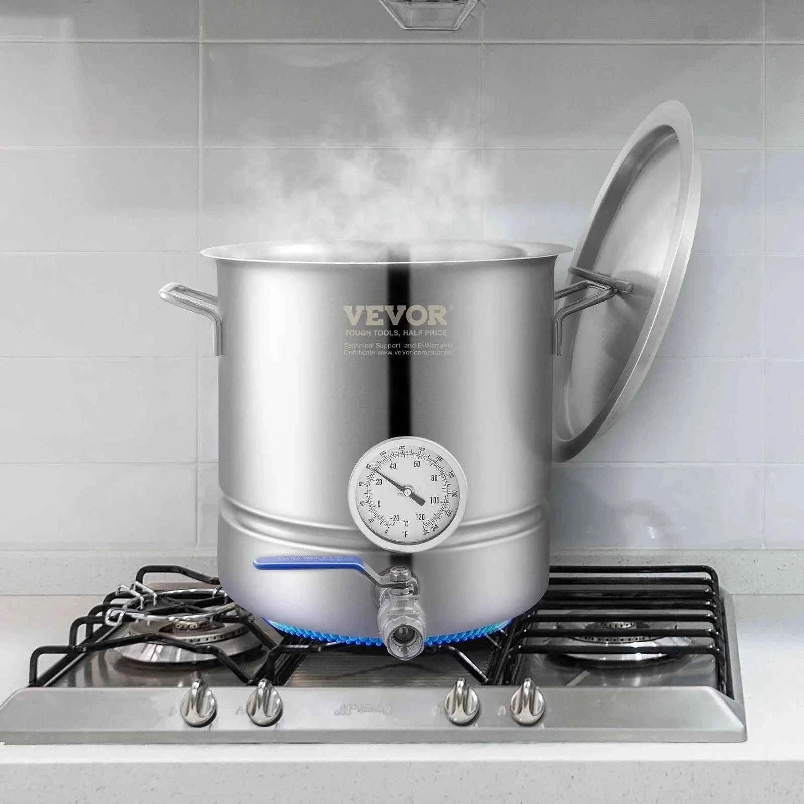 Stainless Steel 5 Gallon Brewing Kettle Pot with Lid-5gallon with Filter / Germany