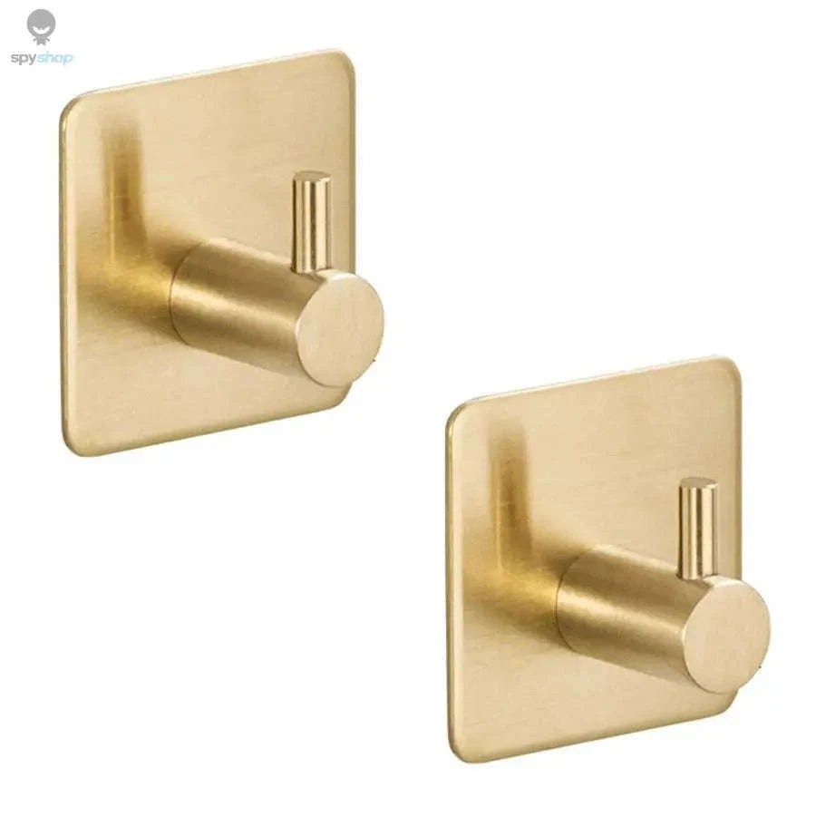 Stainless Steel Adhesive Hooks for Traceless Wall Storage-gold-4pcs