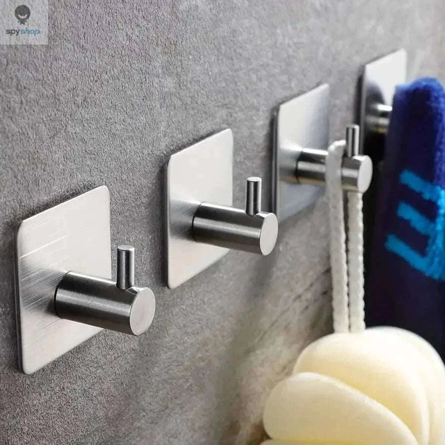 Stainless Steel Adhesive Hooks for Traceless Wall Storage-gold-4pcs