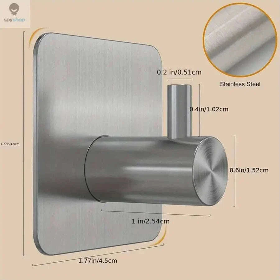 Stainless Steel Adhesive Hooks for Traceless Wall Storage-gold-4pcs
