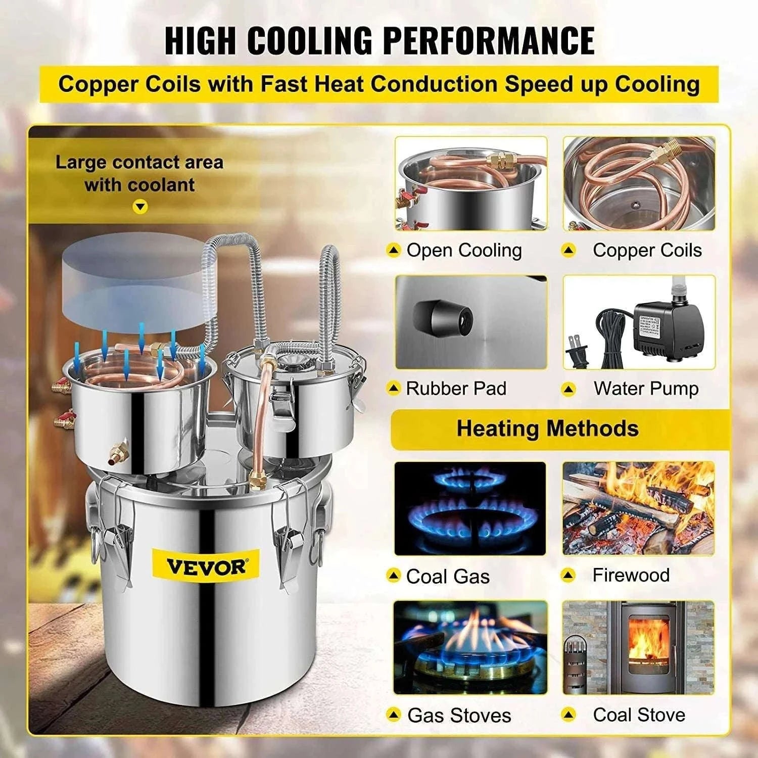 Stainless Steel Alcohol Distiller Kit 12L–50L Home Brewing Still-50L / GERMANY