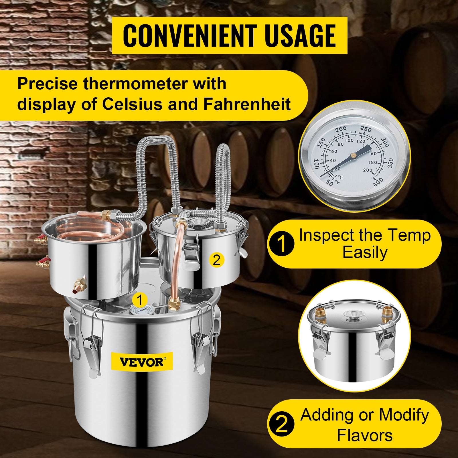 Stainless Steel Alcohol Distiller Kit 12L–50L Home Brewing Still-50L / GERMANY
