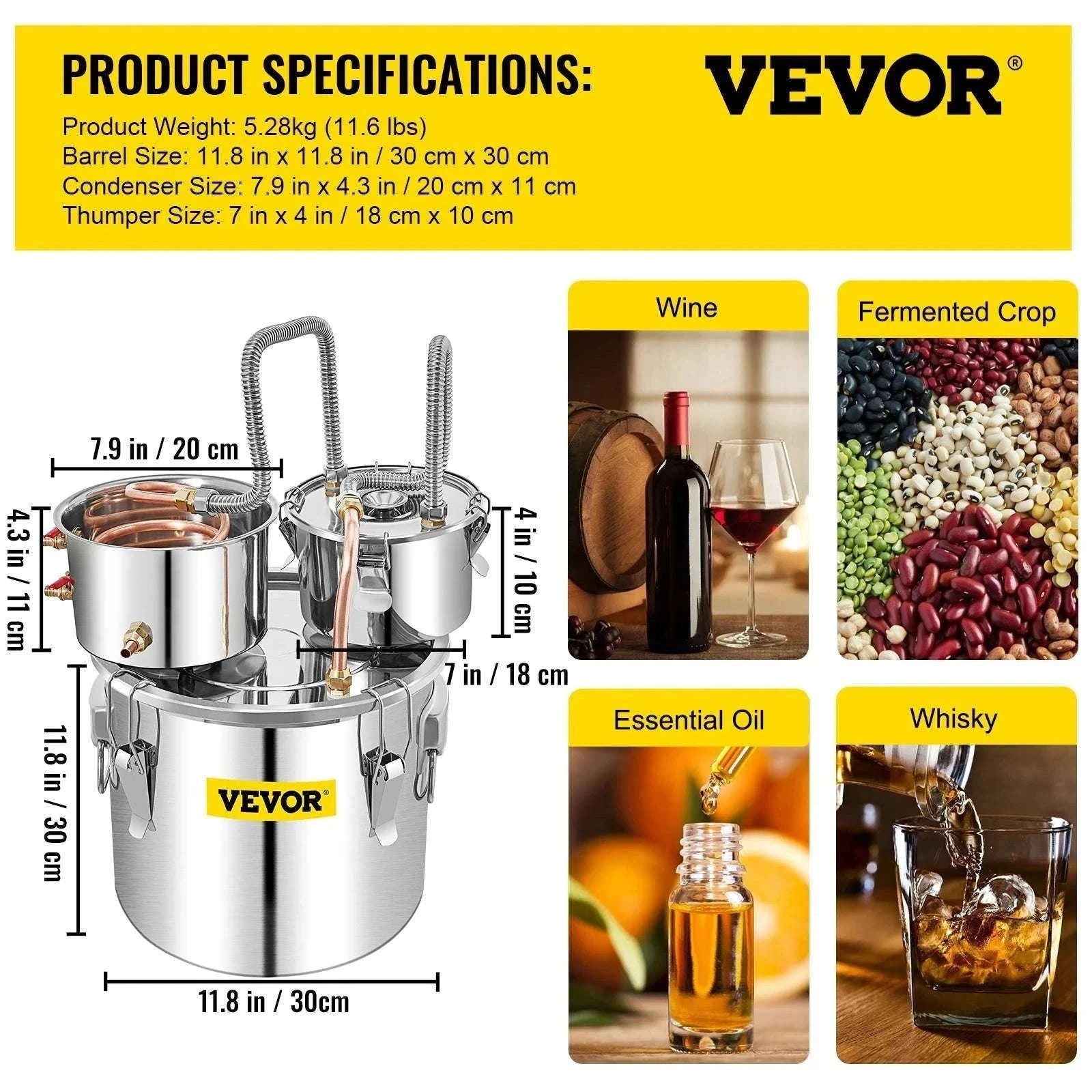 Stainless Steel Alcohol Distiller Kit 12L–50L Home Brewing Still-50L / GERMANY