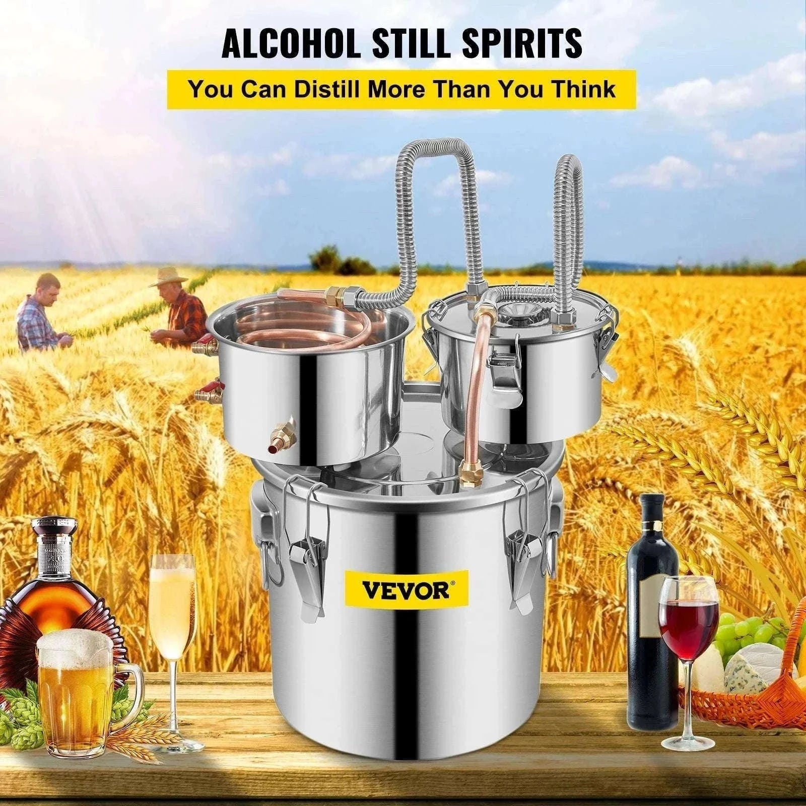 Stainless Steel Alcohol Distiller Kit 12L–50L Home Brewing Still-50L / GERMANY