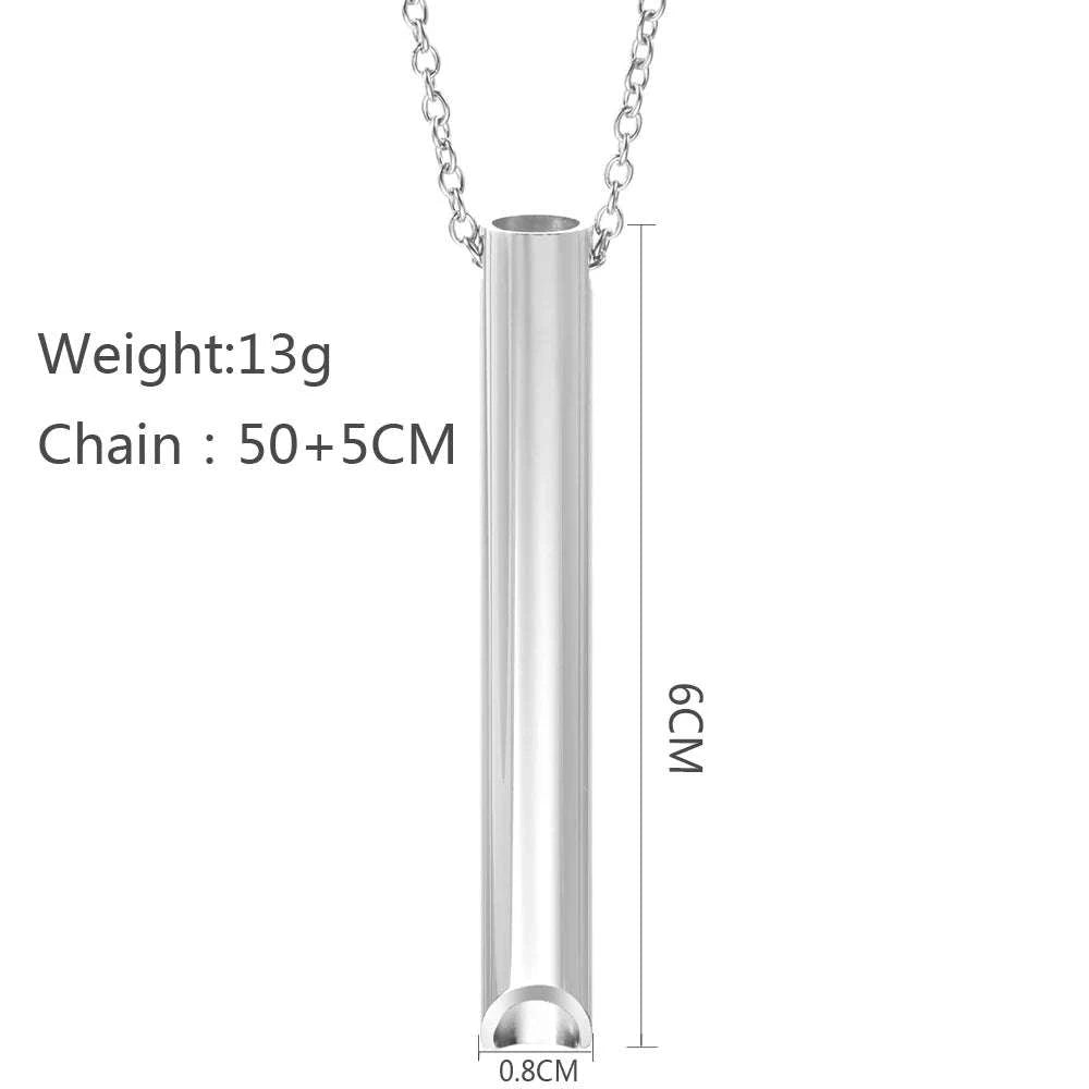 Stainless Steel Anxiety Breathing Necklace for Stress Relief-1Pcs Necklace