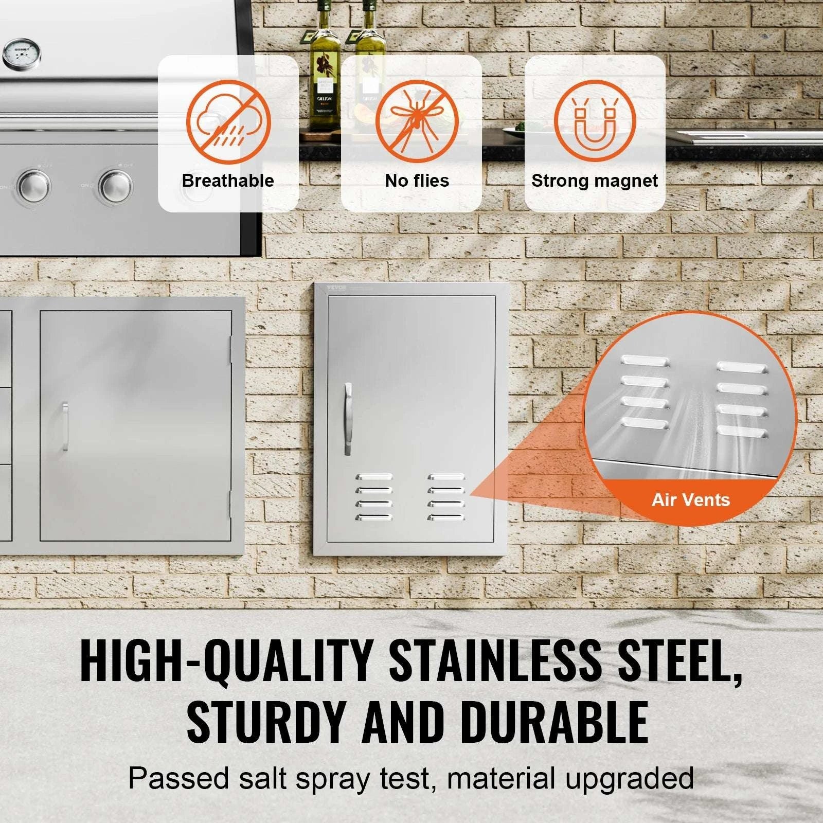 Stainless Steel BBQ Access Door Flush Mount with Reversible Design-14x20in / United States