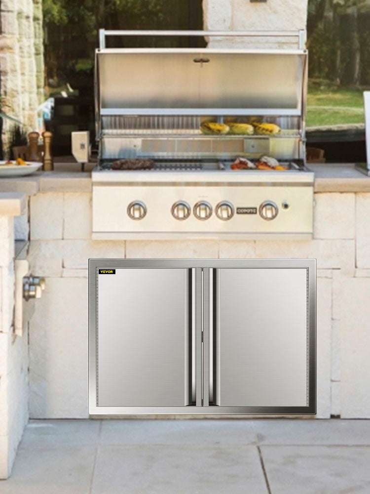 Stainless Steel BBQ Access Door with Recessed Handle-2-Door 31x24 inch / United States
