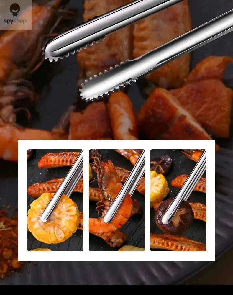 Stainless Steel BBQ Grill Tongs with Heat-Safe Precision Grip-M