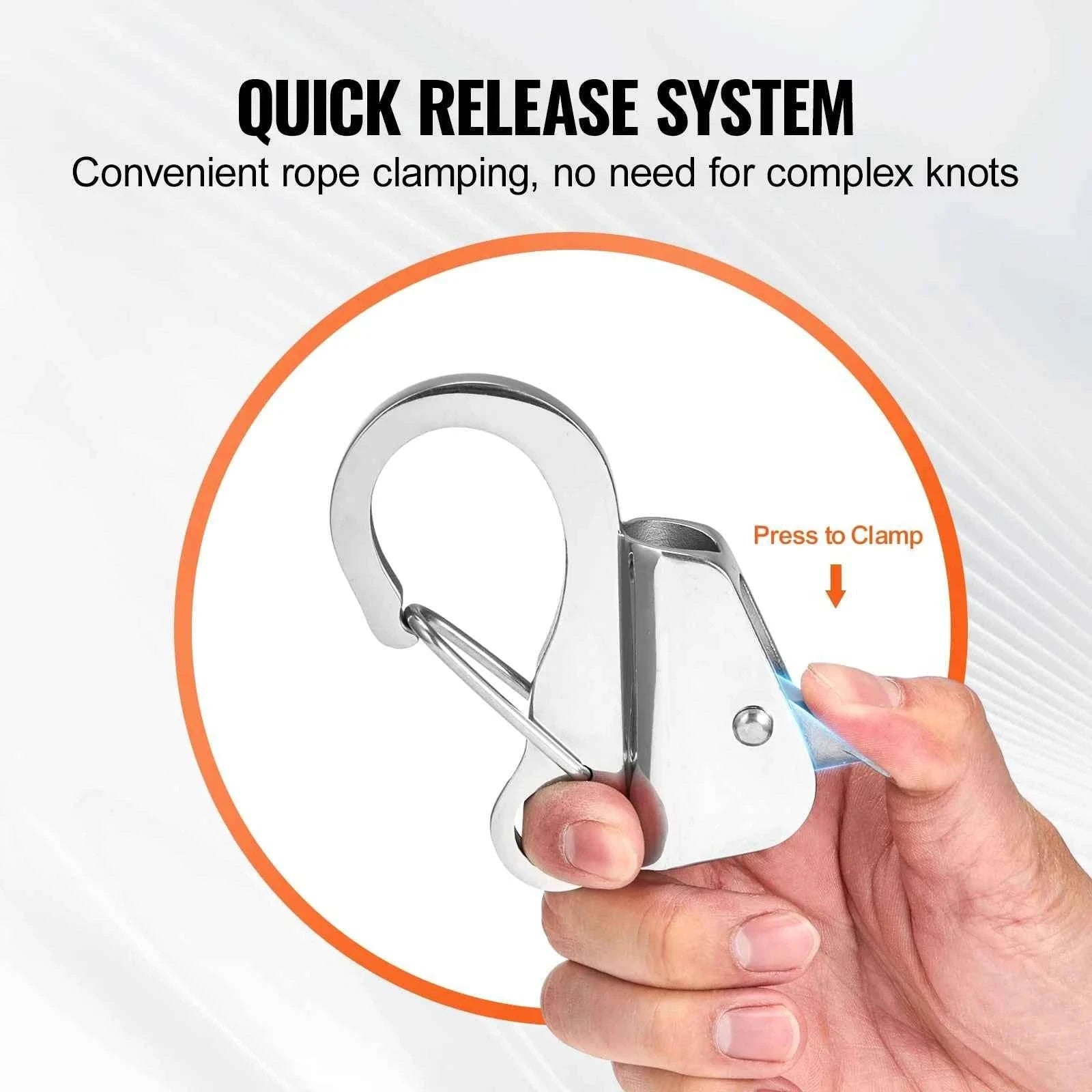 Stainless Steel Boat Anchor Hook with Slide Clamp for 3/8"-5/8" Rope-Stainless Steel / United States