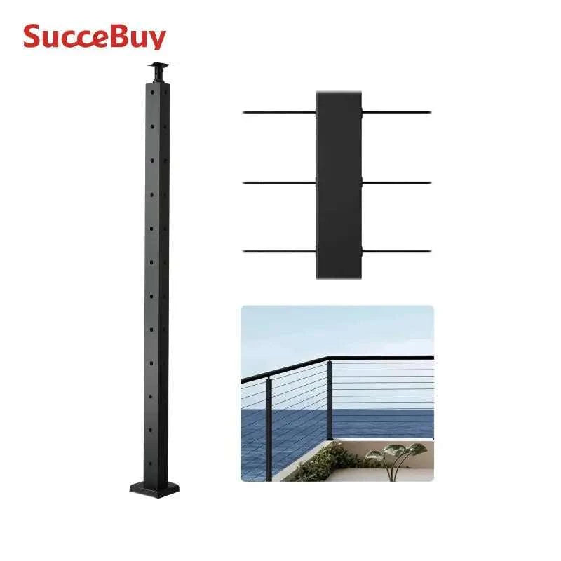 Stainless Steel Cable Railing Corner Post with Pre-Drilled L Holes-Type A / spain