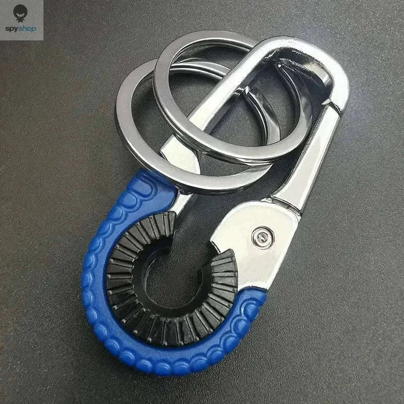 Stainless Steel Carabiner Keychain for Secure Everyday Carry-3pcs blue