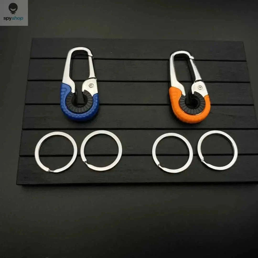 Stainless Steel Carabiner Keychain for Secure Everyday Carry-3pcs blue