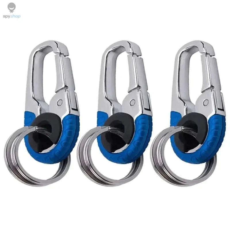 Stainless Steel Carabiner Keychain for Secure Everyday Carry-3pcs blue