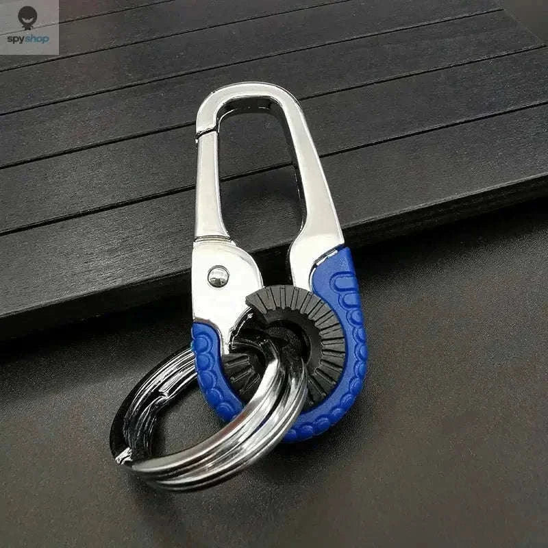 Stainless Steel Carabiner Keychain for Secure Everyday Carry-3pcs blue