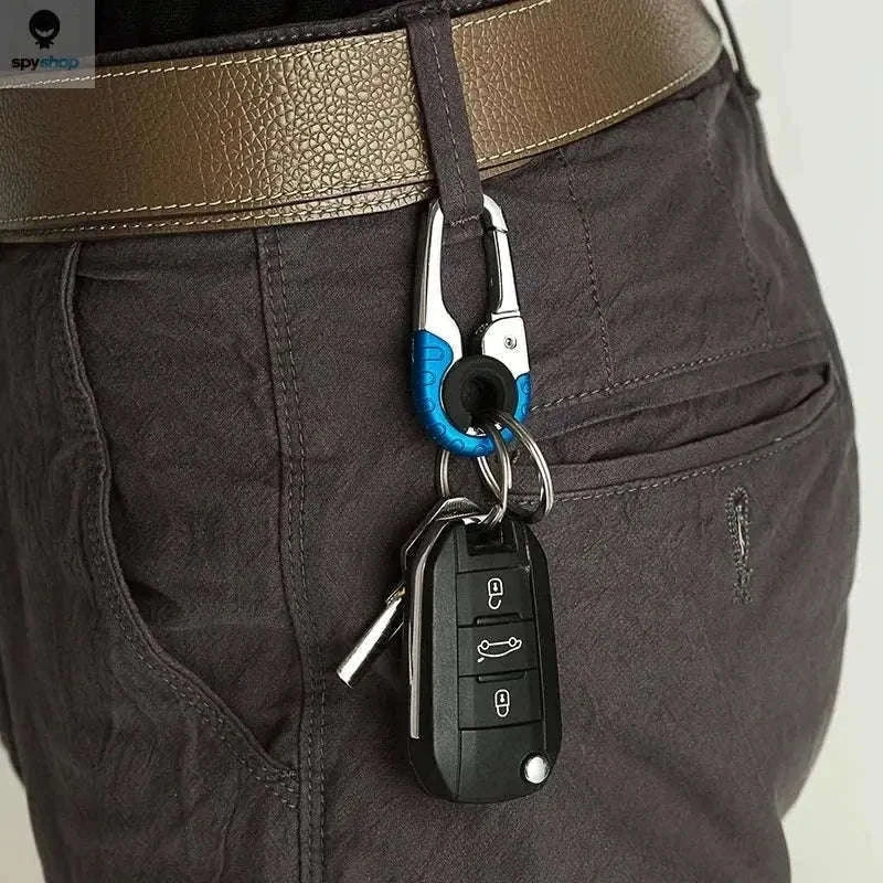Stainless Steel Carabiner Keychain for Secure Everyday Carry-3pcs blue