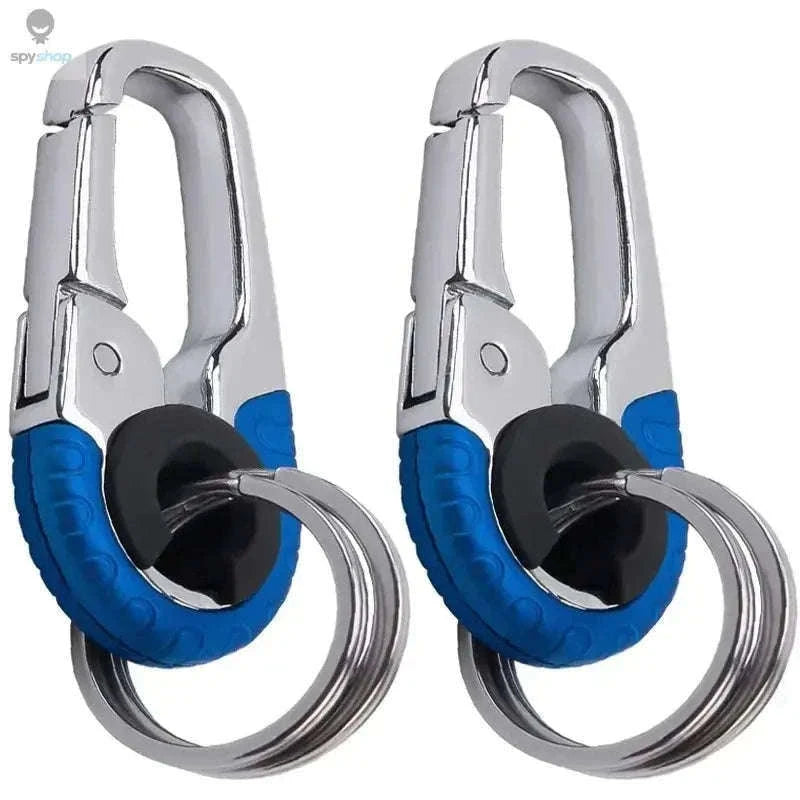 Stainless Steel Carabiner Keychain for Secure Everyday Carry-3pcs blue