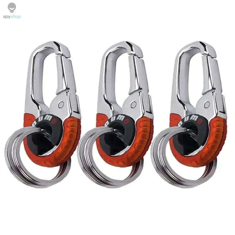 Stainless Steel Carabiner Keychain for Secure Everyday Carry-3pcs blue