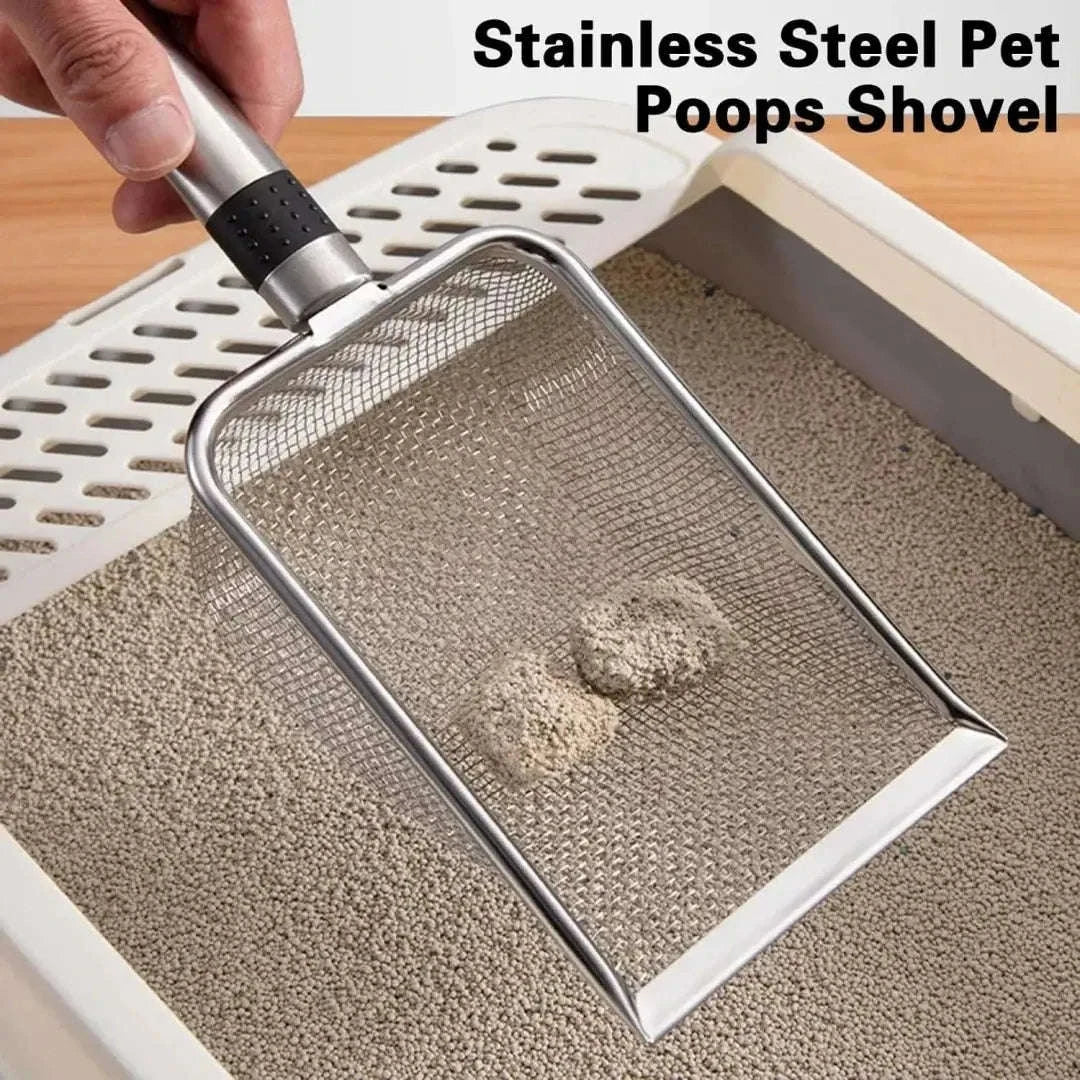 Stainless Steel Cat Litter Scoop – Durable Build, Easy Clean, Ergonomic Comfort-stainless steels
