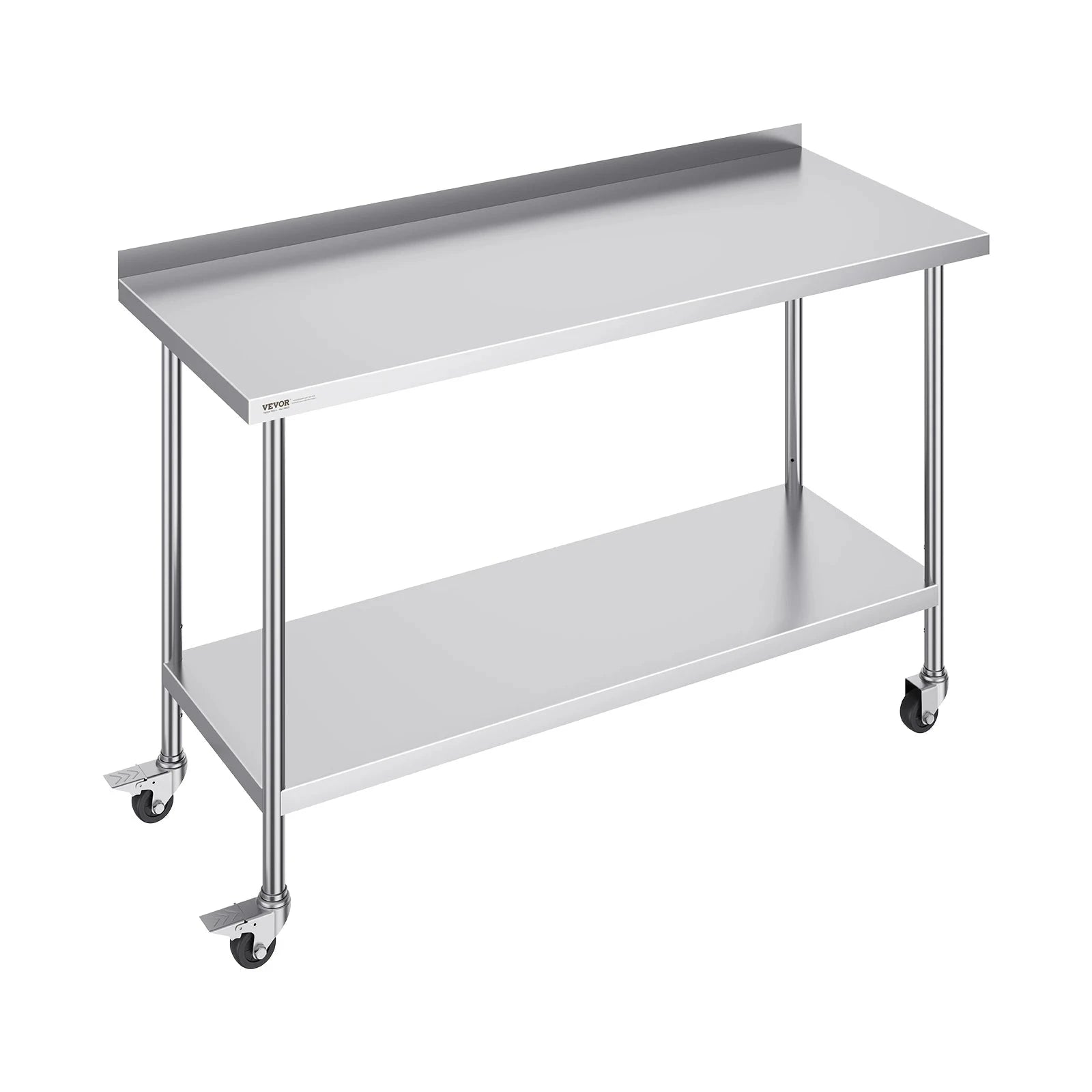 Stainless Steel Commercial Food Prep Work Table with Casters-24 x 60 in / CZECH REPUBLIC