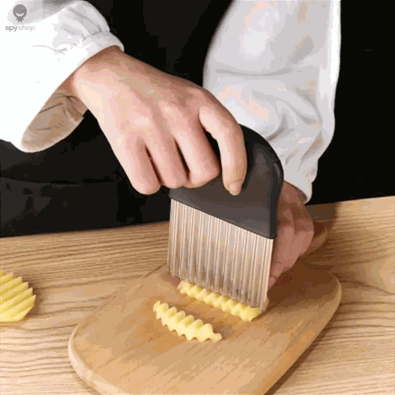Stainless Steel Crinkle Cutter Knife for Wavy Fruit and Veggie Slices-Potato Wave Knife