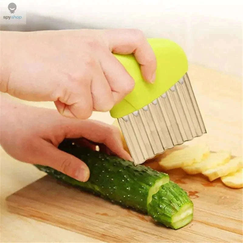 Stainless Steel Crinkle Cutter Knife for Wavy Fruit and Veggie Slices-Potato Wave Knife