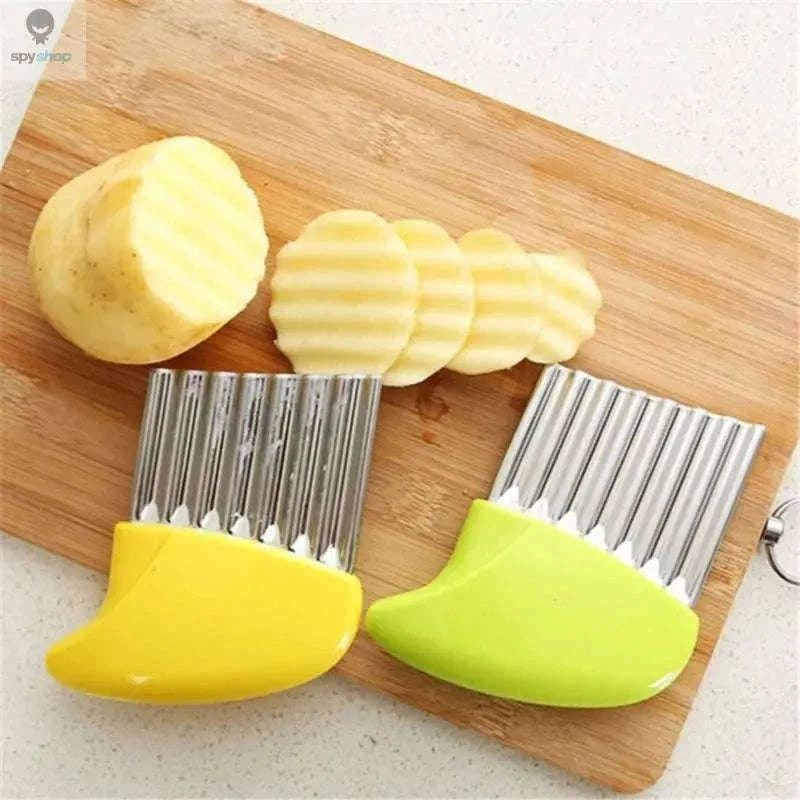 Stainless Steel Crinkle Cutter Knife for Wavy Fruit and Veggie Slices-Potato Wave Knife