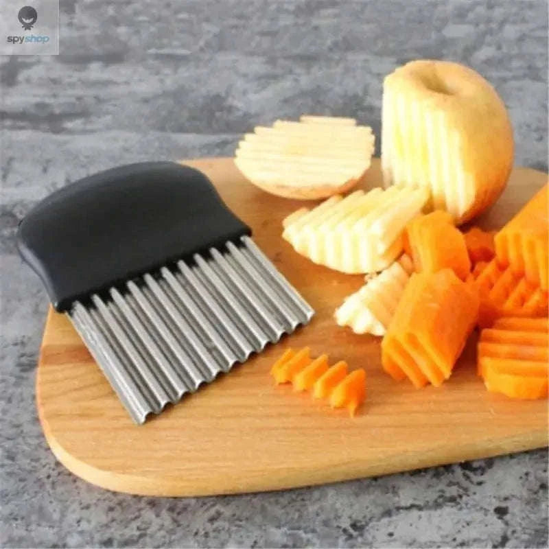 Stainless Steel Crinkle Cutter Knife for Wavy Fruit and Veggie Slices-Potato Wave Knife