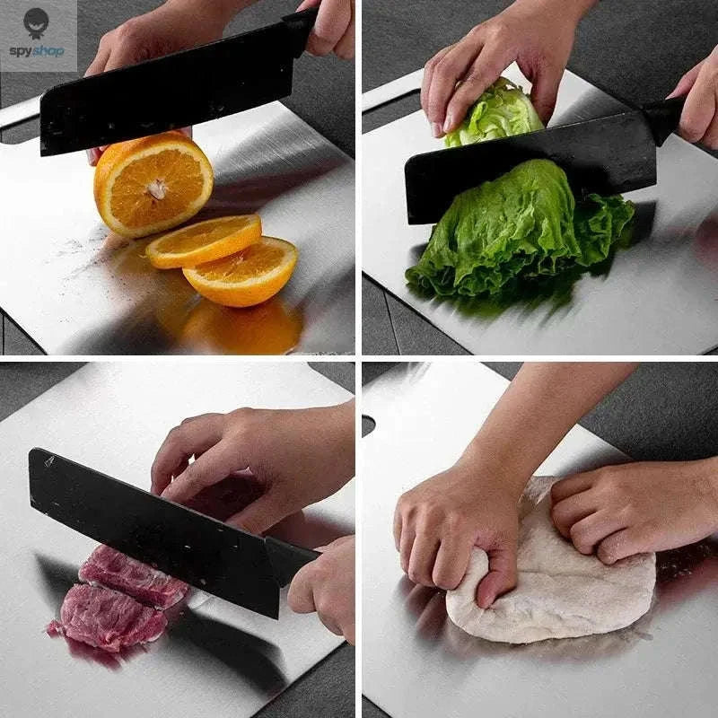 Stainless Steel Cutting Board – Hygienic, Durable, Double‑Sided Prep Surface-24x15cm
