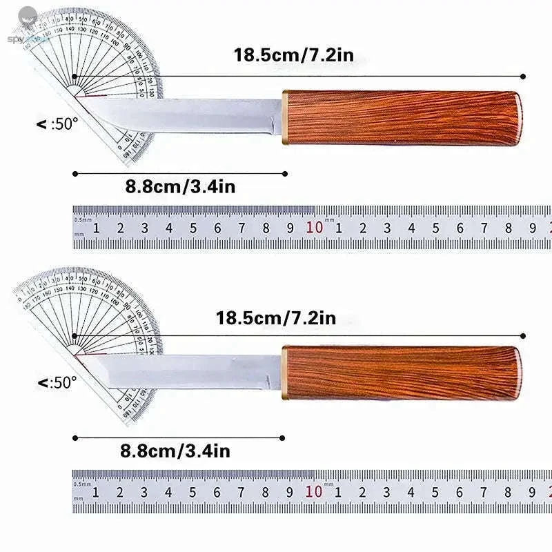 Stainless Steel Double Straight Knife 2-in-1 Survival Tool-Brown