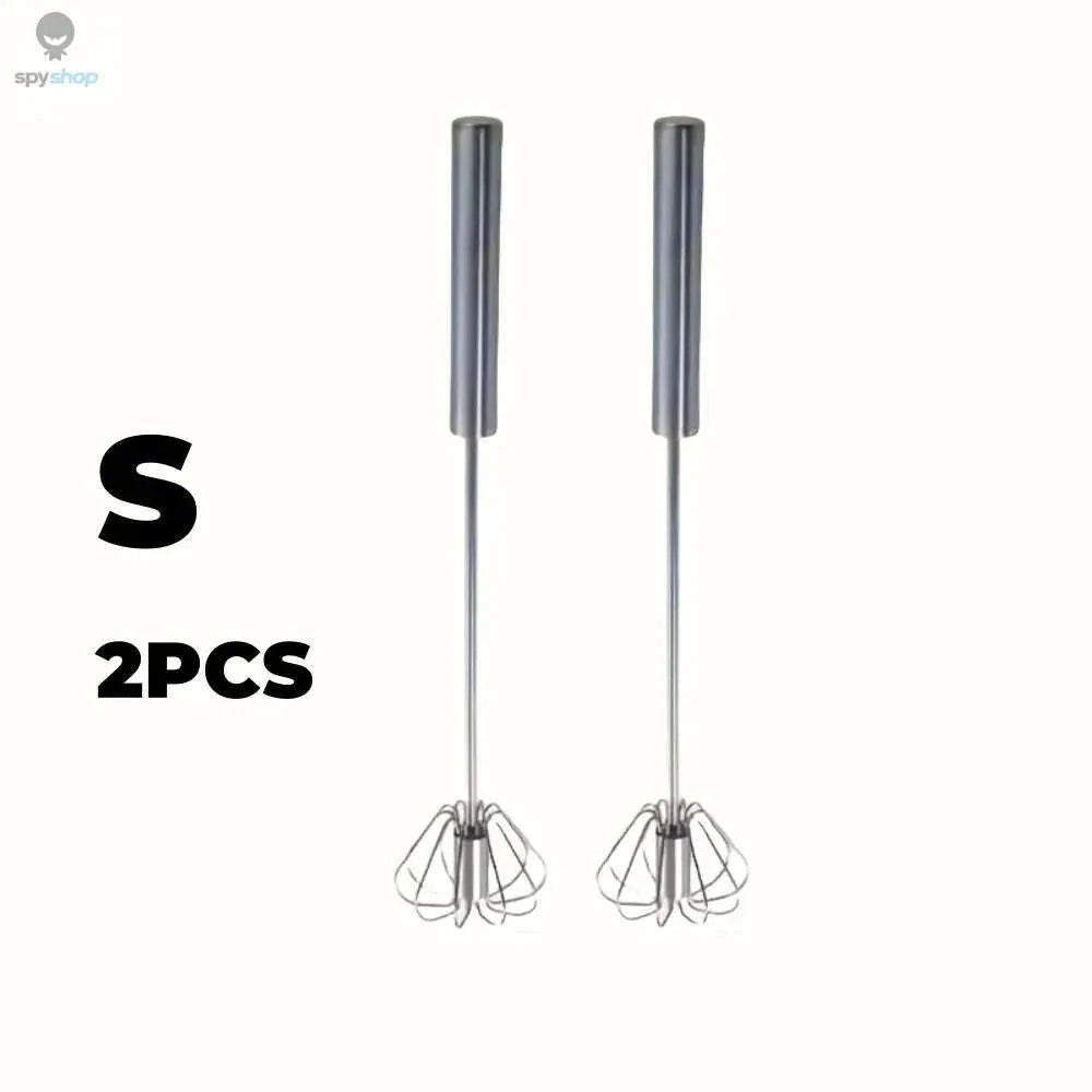 Stainless Steel Egg Beater – Semi‑Automatic Whisk for Effortless Mixing-S size 2pcs