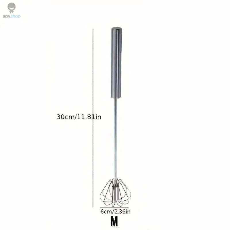 Stainless Steel Egg Beater – Semi‑Automatic Whisk for Effortless Mixing-S size 2pcs