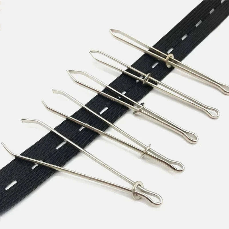 Stainless Steel Elastic Band Threading Tool for Sewing-2pcs