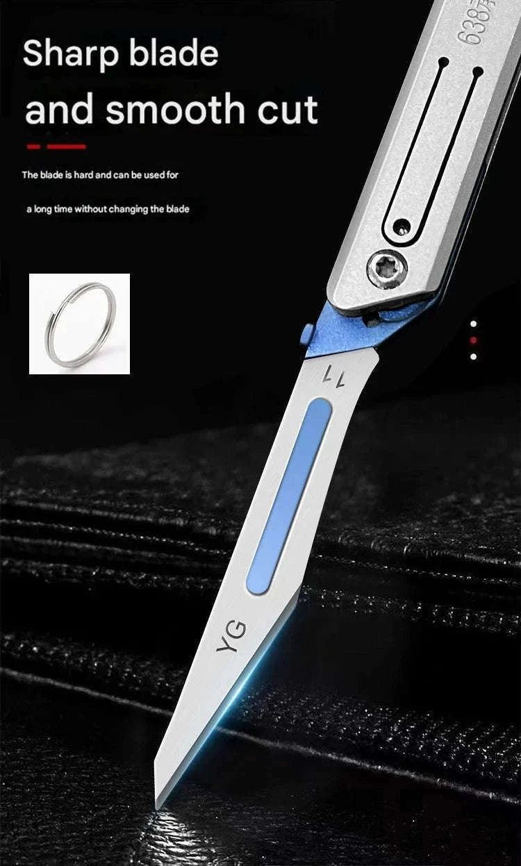 Stainless Steel Fast-Open Mini Scalpel Bottle Opener Knife-ONLY 10 BLADES-12