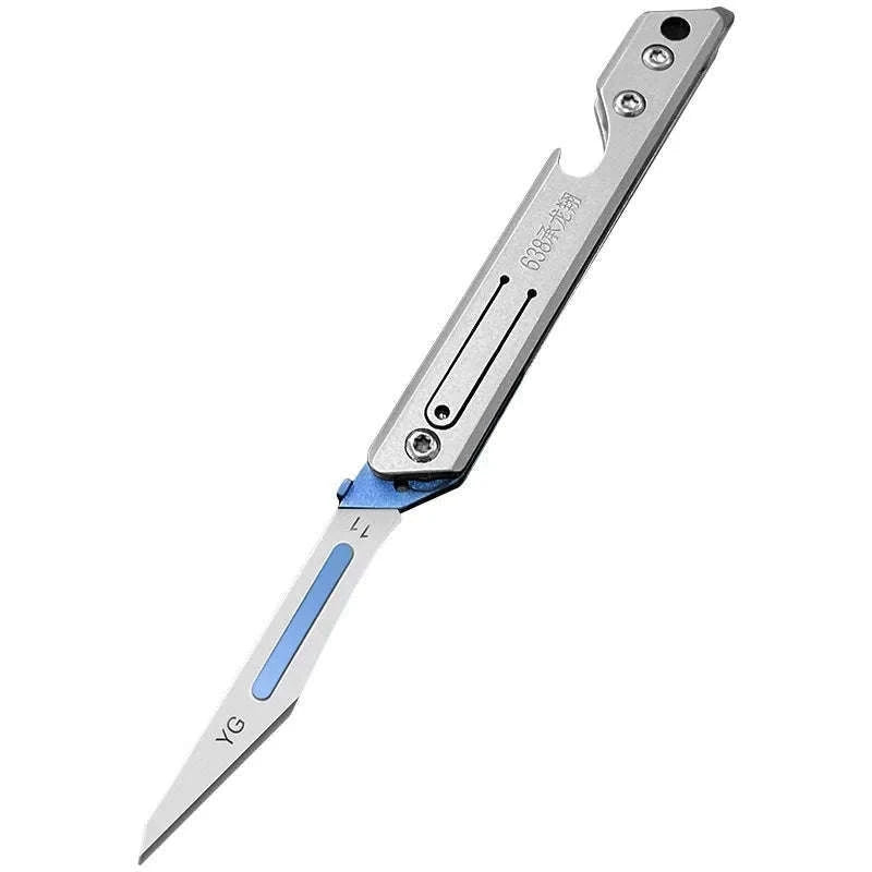 Stainless Steel Fast-Open Mini Scalpel Bottle Opener Knife-ONLY 10 BLADES-12