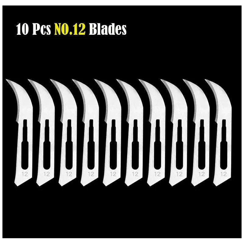 Stainless Steel Fast-Open Mini Scalpel Bottle Opener Knife-ONLY 10 BLADES-12
