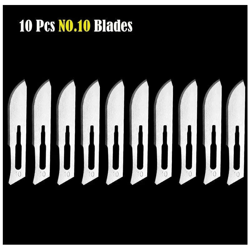 Stainless Steel Fast-Open Mini Scalpel Bottle Opener Knife-ONLY 10 BLADES-12
