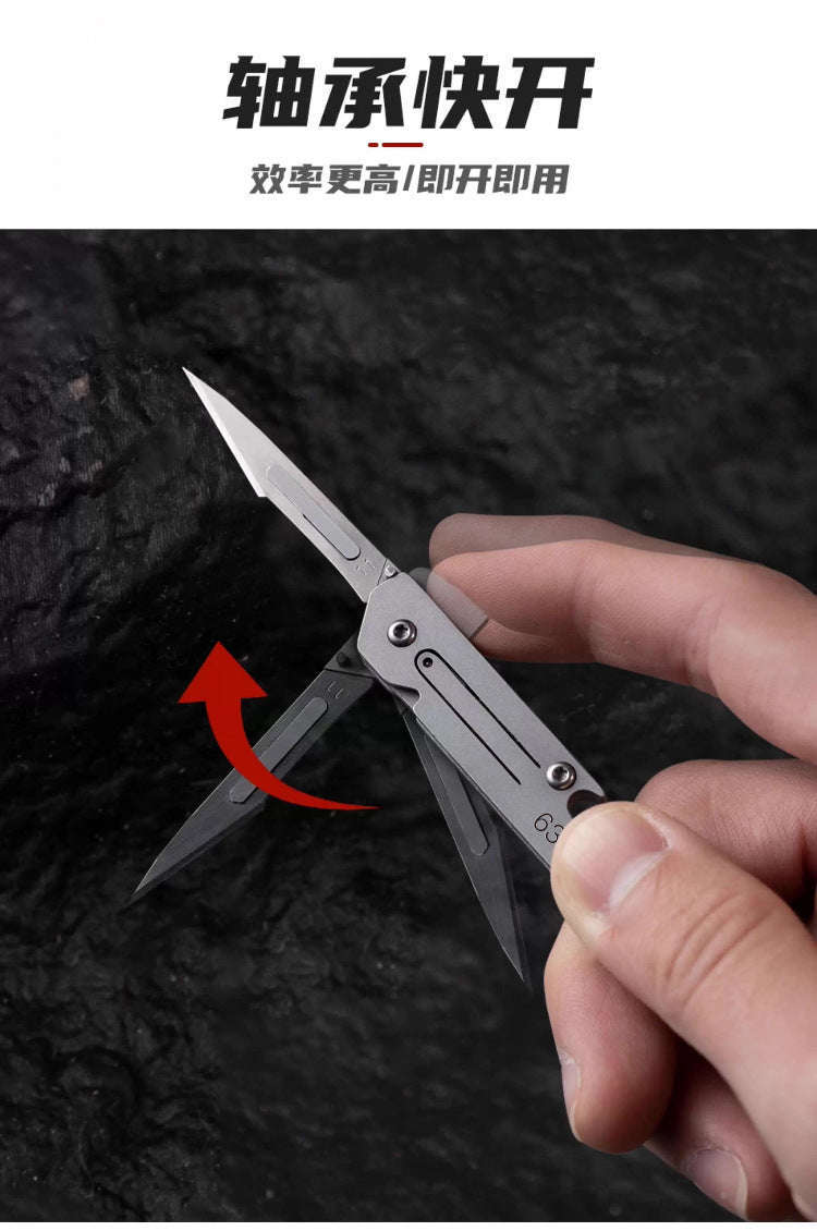 Stainless Steel Fast-Open Mini Scalpel Bottle Opener Knife-ONLY 10 BLADES-12